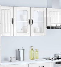 Küchen-Hängeschrank mit Glastür Hochglanz-Weiß Holzwerkstoff