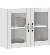 Küchen-Hängeschrank mit Glastür Hochglanz-Weiß Holzwerkstoff