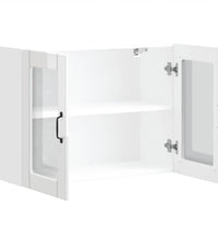 Küchen-Hängeschrank mit Glastür Hochglanz-Weiß Holzwerkstoff
