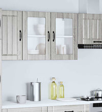 Küchen-Hängeschrank mit Glastür Lucca Grau Sonoma Holzwerkstoff