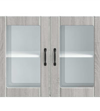 Küchen-Hängeschrank mit Glastür Lucca Grau Sonoma Holzwerkstoff
