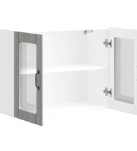 Küchen-Hängeschrank mit Glastür Lucca Grau Sonoma Holzwerkstoff
