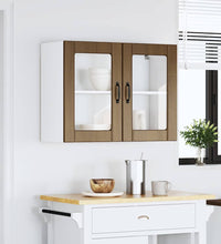 Küchen-Hängeschrank mit Glastür Lucca Braun Eichen-Optik