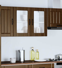 Küchen-Hängeschrank mit Glastür Lucca Braun Eichen-Optik