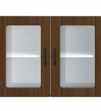 Küchen-Hängeschrank mit Glastür Lucca Braun Eichen-Optik