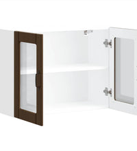 Küchen-Hängeschrank mit Glastür Lucca Braun Eichen-Optik