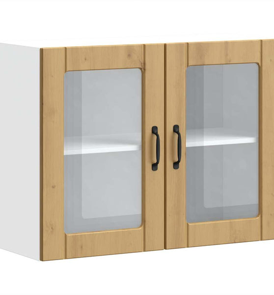 Küchen-Hängeschrank mit Glastür Artisan-Eiche Holzwerkstoff
