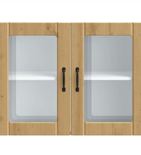 Küchen-Hängeschrank mit Glastür Artisan-Eiche Holzwerkstoff