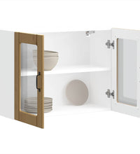 Küchen-Hängeschrank mit Glastür Artisan-Eiche Holzwerkstoff