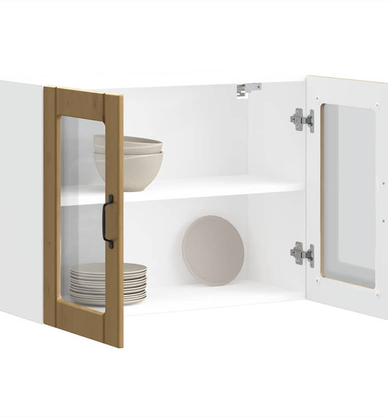 Küchen-Hängeschrank mit Glastür Artisan-Eiche Holzwerkstoff