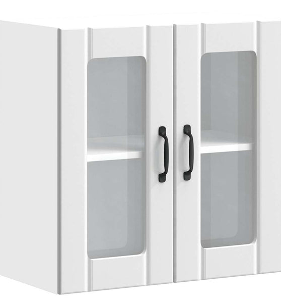 Küchen-Hängeschrank mit Glastür Lucca Weiß Holzwerkstoff