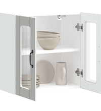 Küchen-Hängeschrank mit Glastür Lucca Weiß Holzwerkstoff