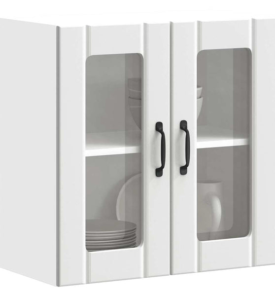 Küchen-Hängeschrank mit Glastür Lucca Weiß Holzwerkstoff