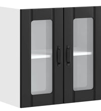 Küchen-Hängeschrank mit Glastür Lucca Schwarz Holzwerkstoff