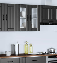 Küchen-Hängeschrank mit Glastür Lucca Schwarz Holzwerkstoff