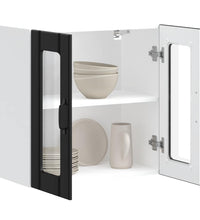 Küchen-Hängeschrank mit Glastür Lucca Schwarz Holzwerkstoff