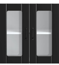 Küchen-Hängeschrank mit Glastür Lucca Schwarz Holzwerkstoff