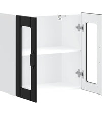 Küchen-Hängeschrank mit Glastür Lucca Schwarz Holzwerkstoff