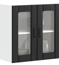 Küchen-Hängeschrank mit Glastür Lucca Schwarz Holzwerkstoff