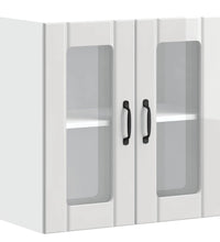 Küchen-Hängeschrank mit Glastür Hochglanz-Weiß Holzwerkstoff