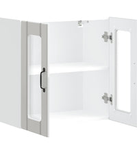Küchen-Hängeschrank mit Glastür Hochglanz-Weiß Holzwerkstoff