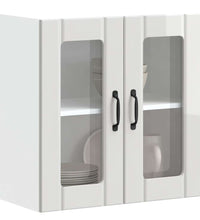 Küchen-Hängeschrank mit Glastür Hochglanz-Weiß Holzwerkstoff