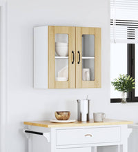 Küchen-Hängeschrank mit Glastür Sonoma-Eiche Holzwerkstoff