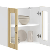 Küchen-Hängeschrank mit Glastür Sonoma-Eiche Holzwerkstoff
