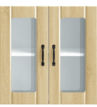 Küchen-Hängeschrank mit Glastür Sonoma-Eiche Holzwerkstoff