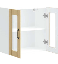 Küchen-Hängeschrank mit Glastür Sonoma-Eiche Holzwerkstoff