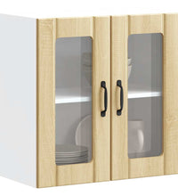 Küchen-Hängeschrank mit Glastür Sonoma-Eiche Holzwerkstoff