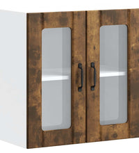 Küchen-Hängeschrank mit Glastür Räuchereiche Holzwerkstoff
