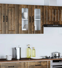 Küchen-Hängeschrank mit Glastür Räuchereiche Holzwerkstoff