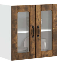 Küchen-Hängeschrank mit Glastür Räuchereiche Holzwerkstoff