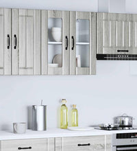 Küchen-Hängeschrank mit Glastür Lucca Grau Sonoma Holzwerkstoff