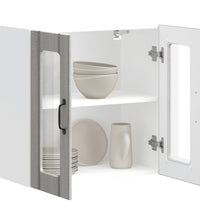 Küchen-Hängeschrank mit Glastür Lucca Grau Sonoma Holzwerkstoff