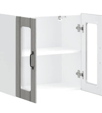 Küchen-Hängeschrank mit Glastür Lucca Grau Sonoma Holzwerkstoff