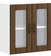 Küchen-Hängeschrank mit Glastür Lucca Braun Eichen-Optik