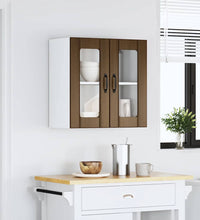 Küchen-Hängeschrank mit Glastür Lucca Braun Eichen-Optik