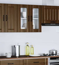 Küchen-Hängeschrank mit Glastür Lucca Braun Eichen-Optik