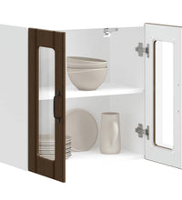 Küchen-Hängeschrank mit Glastür Lucca Braun Eichen-Optik