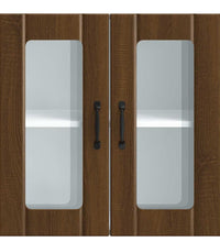 Küchen-Hängeschrank mit Glastür Lucca Braun Eichen-Optik