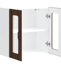 Küchen-Hängeschrank mit Glastür Lucca Braun Eichen-Optik