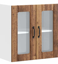 Küchen-Hängeschrank mit Glastür Altholz-Optik Holzwerkstoff