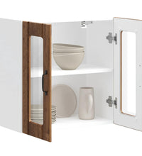 Küchen-Hängeschrank mit Glastür Altholz-Optik Holzwerkstoff