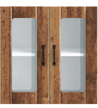 Küchen-Hängeschrank mit Glastür Altholz-Optik Holzwerkstoff