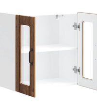 Küchen-Hängeschrank mit Glastür Altholz-Optik Holzwerkstoff