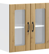 Küchen-Hängeschrank mit Glastür Artisan-Eiche Holzwerkstoff