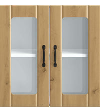 Küchen-Hängeschrank mit Glastür Artisan-Eiche Holzwerkstoff