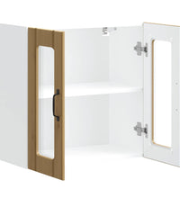 Küchen-Hängeschrank mit Glastür Artisan-Eiche Holzwerkstoff